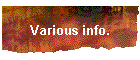 Various info.